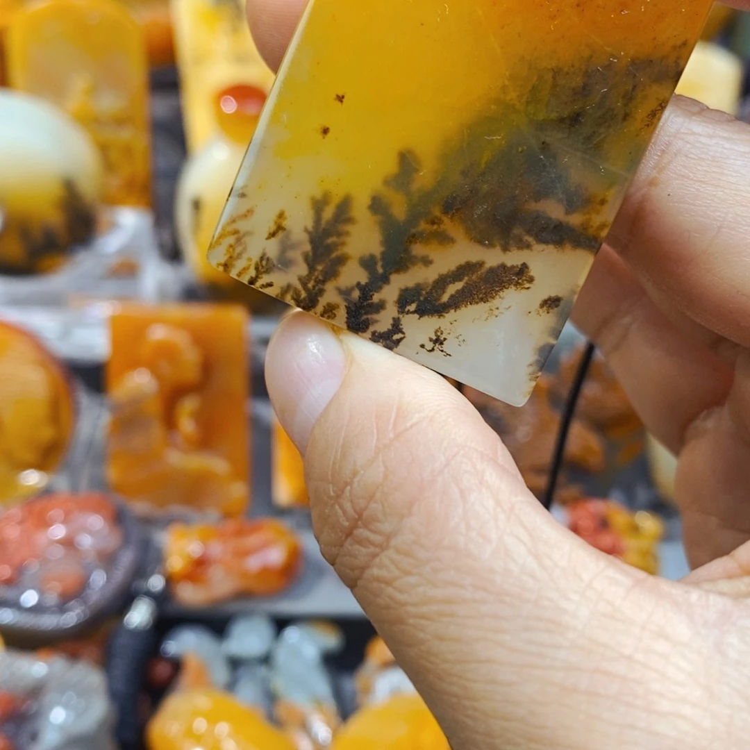 石英质玉（黄龙玉）颈饰未镶嵌