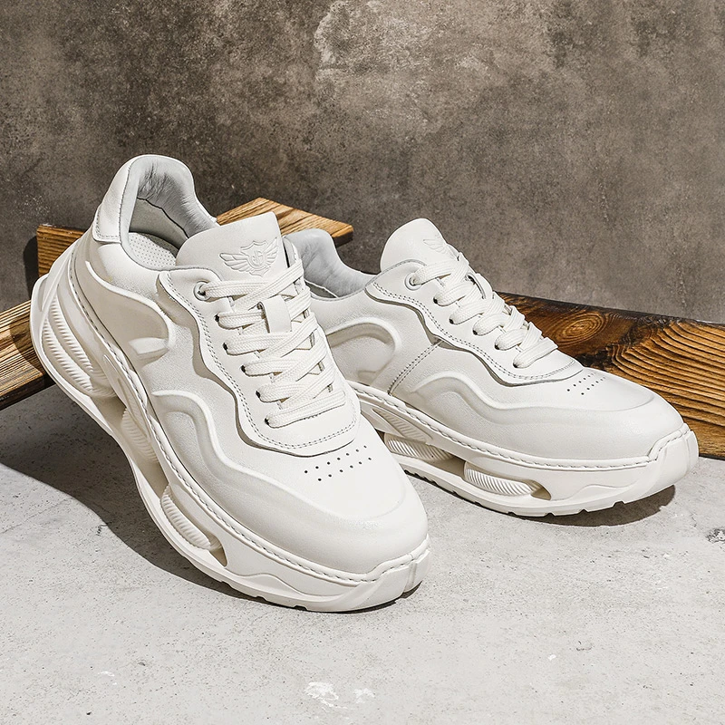 【德赛】夏季上新真皮厚底复古百搭男鞋鞋时尚潮鞋休闲鞋软底