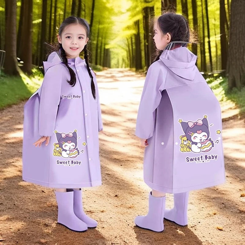 儿童雨衣男童小孩女童宝宝幼儿园小学生上学雨披带书包位耐磨雨坡