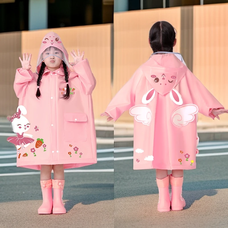 儿童雨衣女童女孩小孩小朋友时尚雨披宝宝幼儿园学生上学专用男童