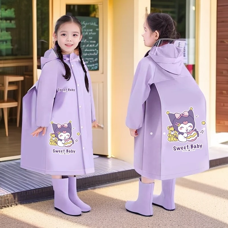 儿童雨衣男童女童小孩全身防暴雨水带书包位中小学生上学专用雨披