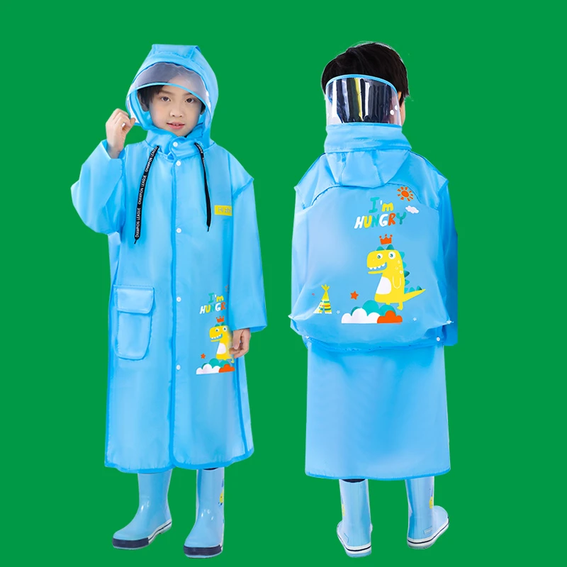 儿童雨衣6岁12岁防暴雨长款全身男童女童双帽檐带面罩小学生雨披