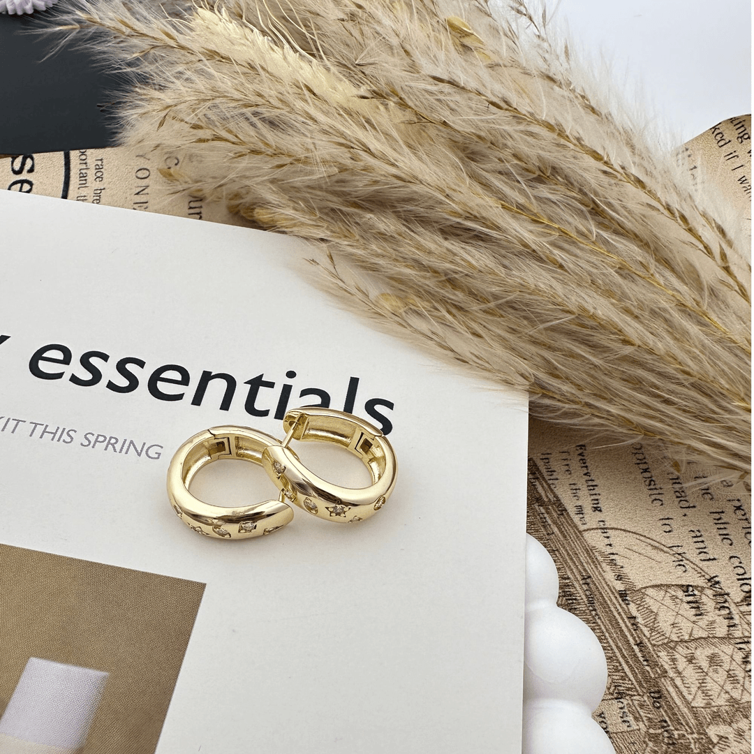 铜合金合成锆石耳饰 P0027小众时尚百搭耳环