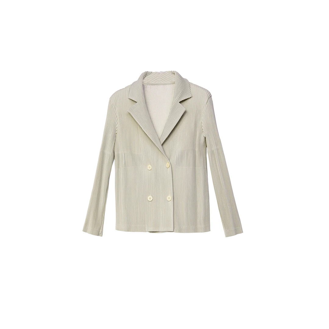 三宅褶匠褶皱时尚休闲秋冬女款小西装长袖气质