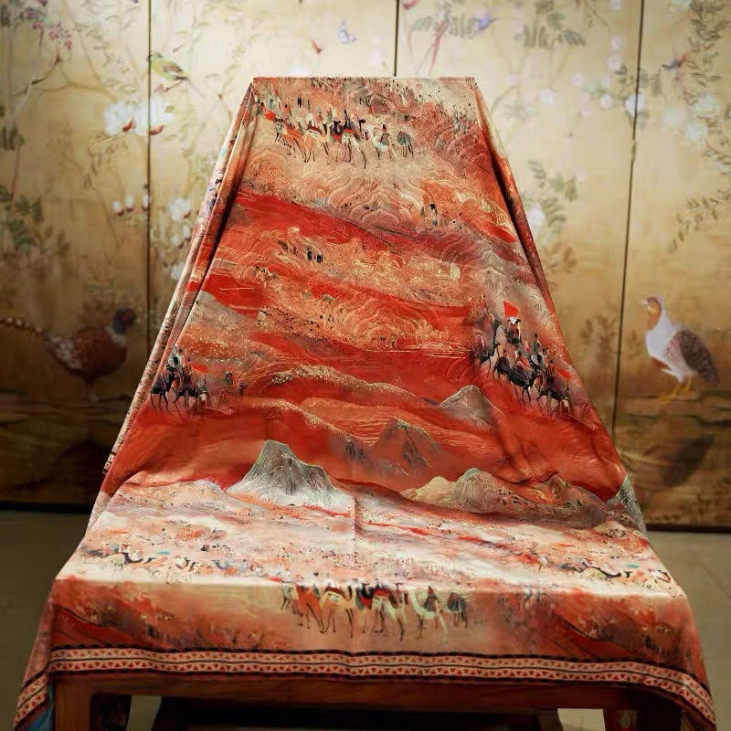 香云龙鳞纹【昭君出塞】Q35丝巾