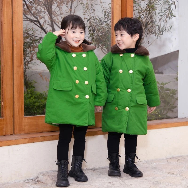 【国潮儿童军大衣】大童小童成人款 亲子装加厚宝宝保暖萌娃穿搭