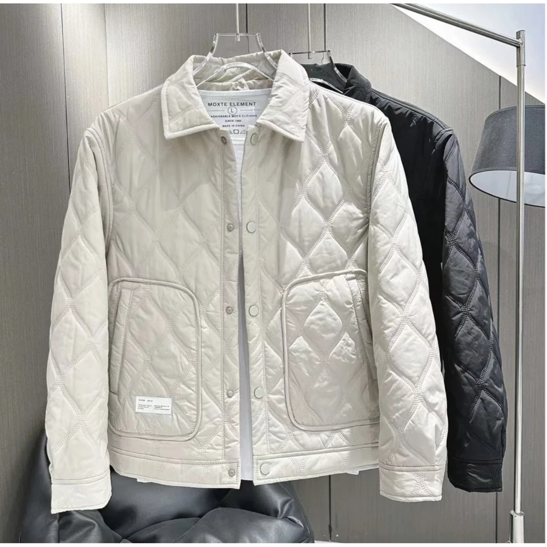 秋冬季男士小棉袄宽松百搭轻薄潮流韩版二棉翻领夹克休闲保暖男袄