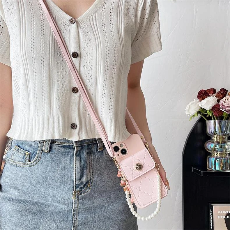 山茶花零钱包适用苹果15/iphone/华为荣耀/OPPO/VIVO/小米手机壳