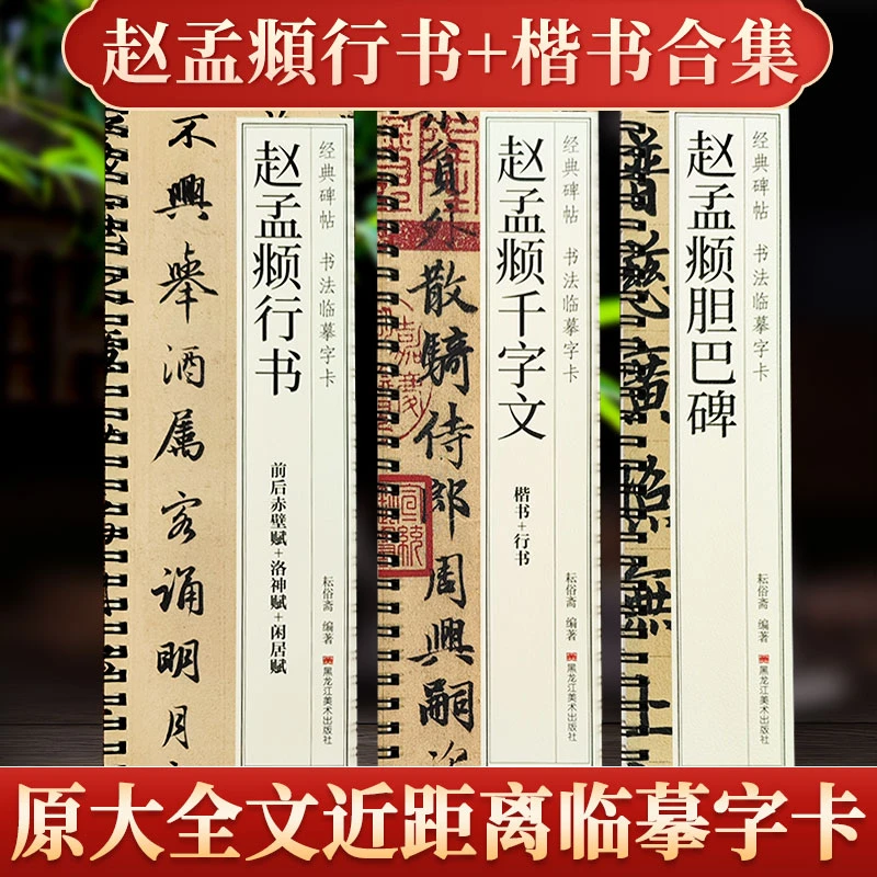 赵孟頫原大全文临摹字卡行书楷书千字文洛神赋赤壁赋道德经胆巴碑
