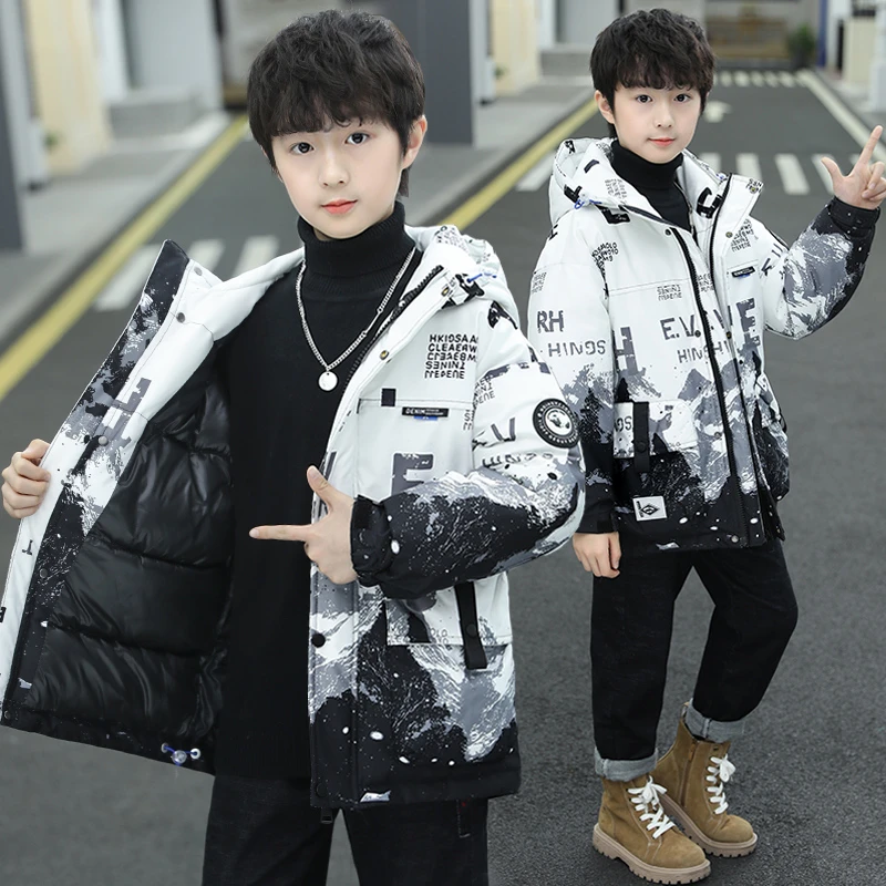 男童棉衣加厚冬装外套2023新款中大儿童中长款男孩帅气冬季棉服潮