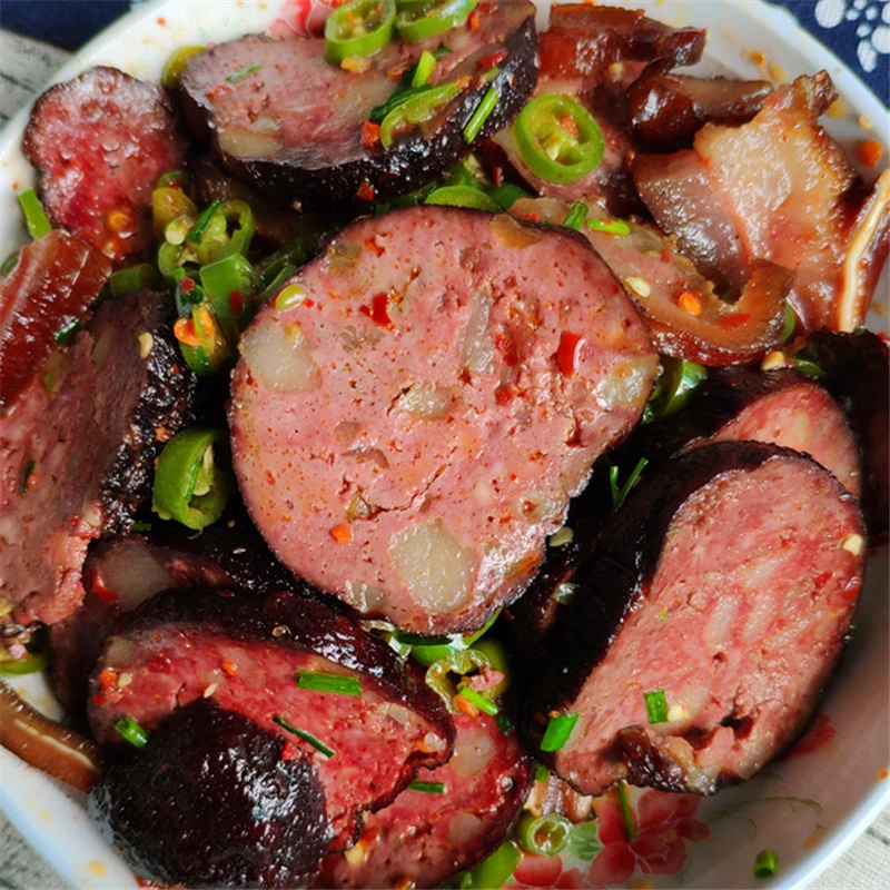 湖南邵阳特色武冈猪血丸子烟熏猪血粑粑1个154克