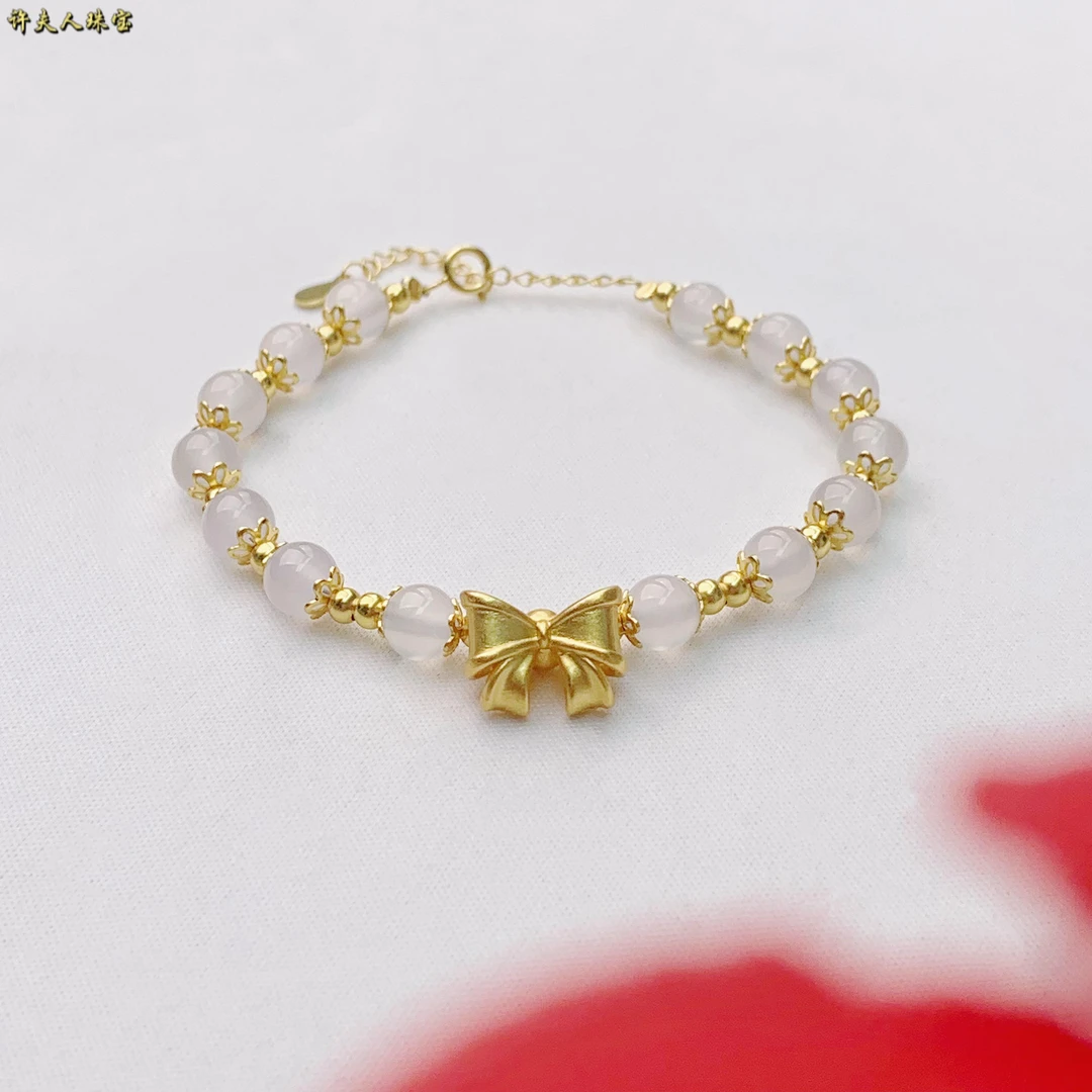 许夫人珠宝S925 时尚百搭甜美 在逃公主蝴蝶玉髓手链