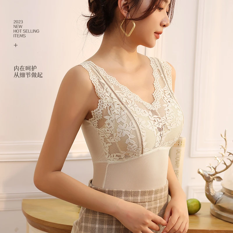 春夏新款自带提拉杯垫美背背心胸垫打底免穿无痕微塑身内衣聚拢