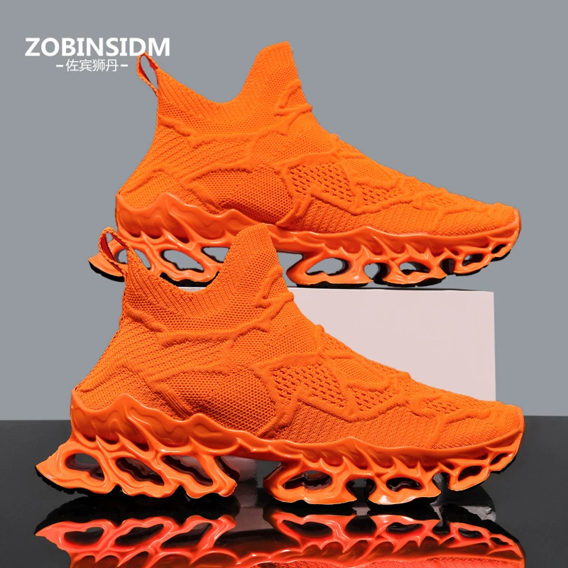 刀锋鞋子潮鞋春夏透气飞织袜子鞋一脚蹬懒人鞋百搭休闲运动男女鞋