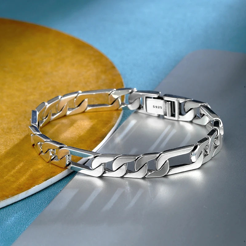 船承 925银手链 小众简约古巴链纯银手链男潮气质时尚女情侣手环