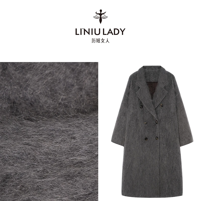 表哥羊绒情【拉绒大衣】经典801款女款羊绒拉绒大衣-8003