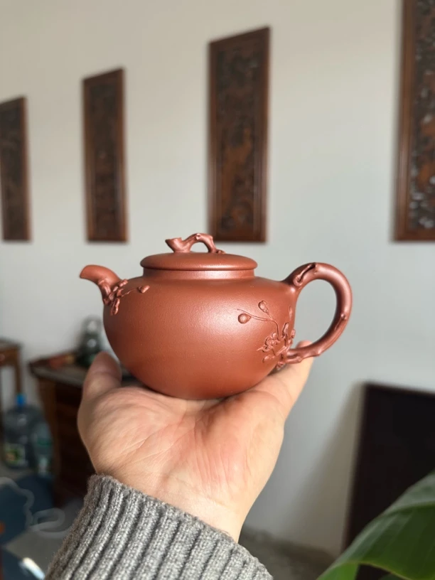 宜兴原矿紫砂壶全手工制暗香壶纯手工茶壶紫砂茶壶圆壶手制茶具