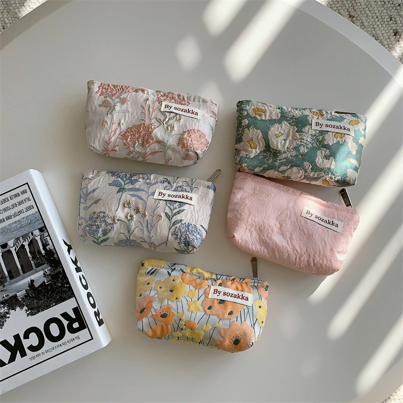 质感提花高级感化妆包迷你口红包便携杂物零钱收纳袋手拿包尚客家