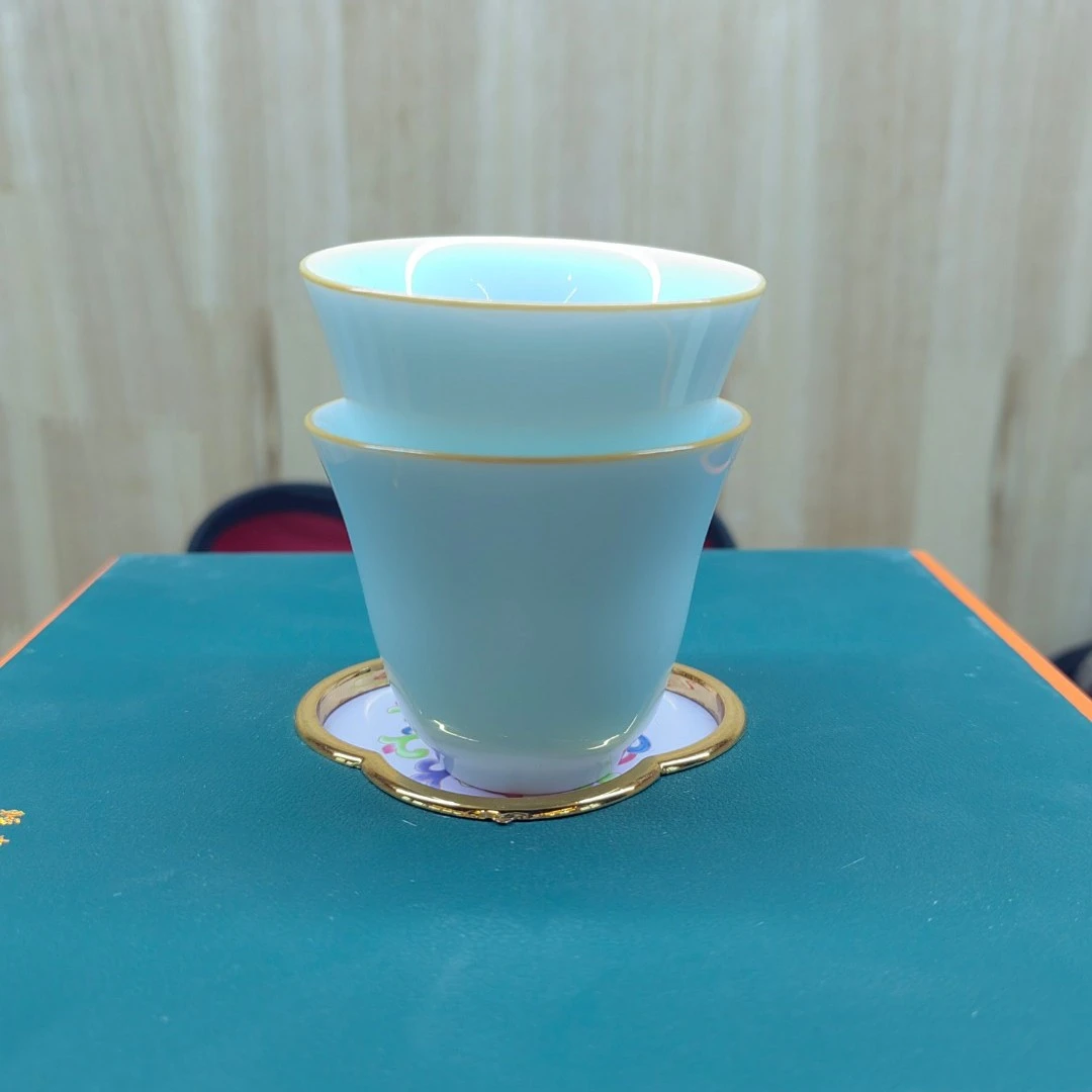 羊脂玉白瓷茶杯单杯子