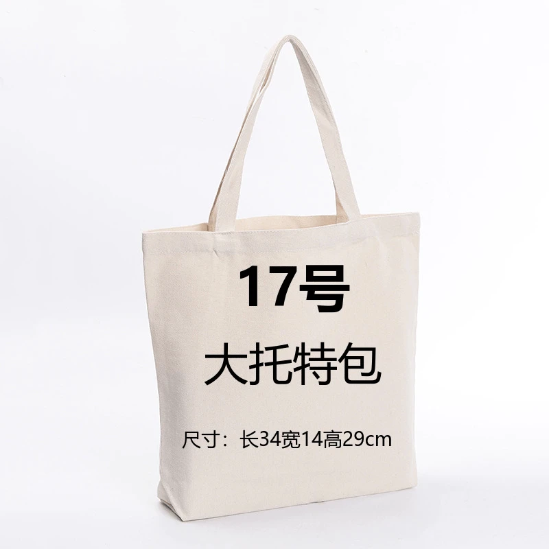 B17号】夏季简约学生白色纯棉休闲百搭时尚学时尚大号托特包   V18