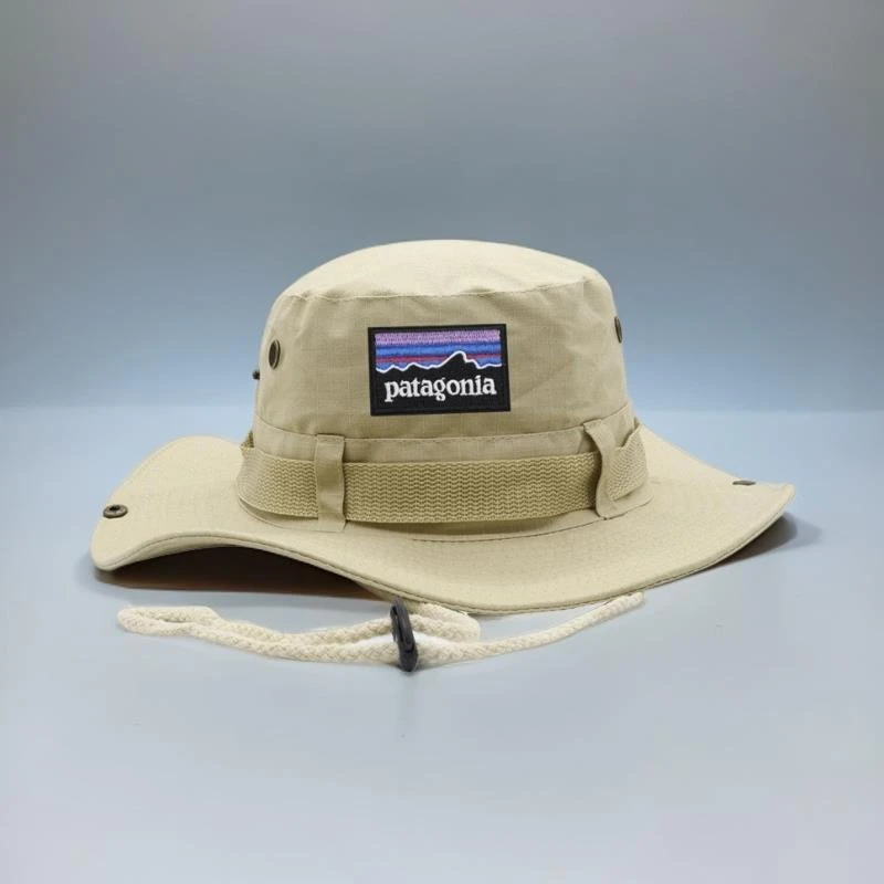 登山钓鱼帽户外男女西部牛仔帽透气帽通用潮流速干抽绳