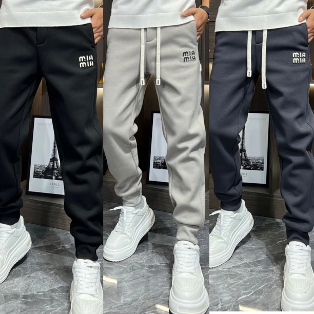 春款上新男士新款纯色束脚卫裤休闲裤潮流百搭24-489