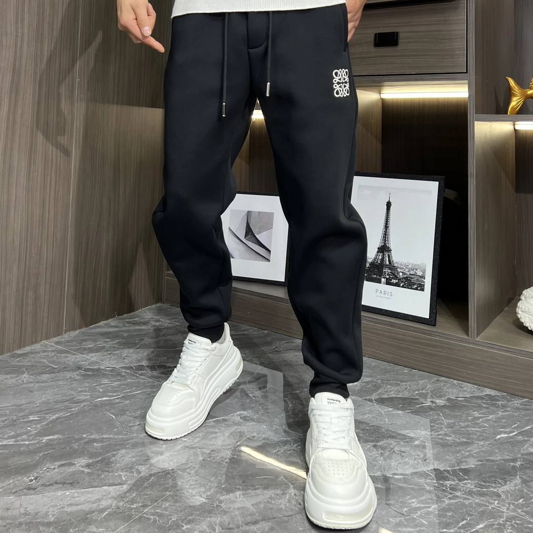 加绒冬季新款男士休闲裤潮流修身卫裤运动束脚裤J24662