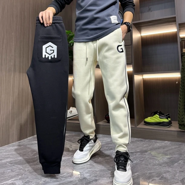 男士时尚百搭简约加厚针织休闲束脚卫裤