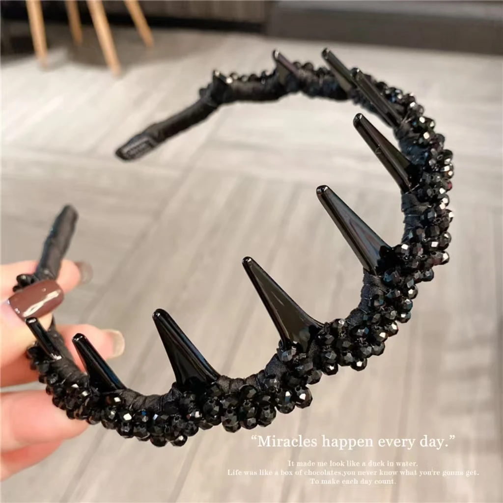 高级感超闪穿珠重工头箍奢华法式优雅带齿防滑外出百搭手工发卡女