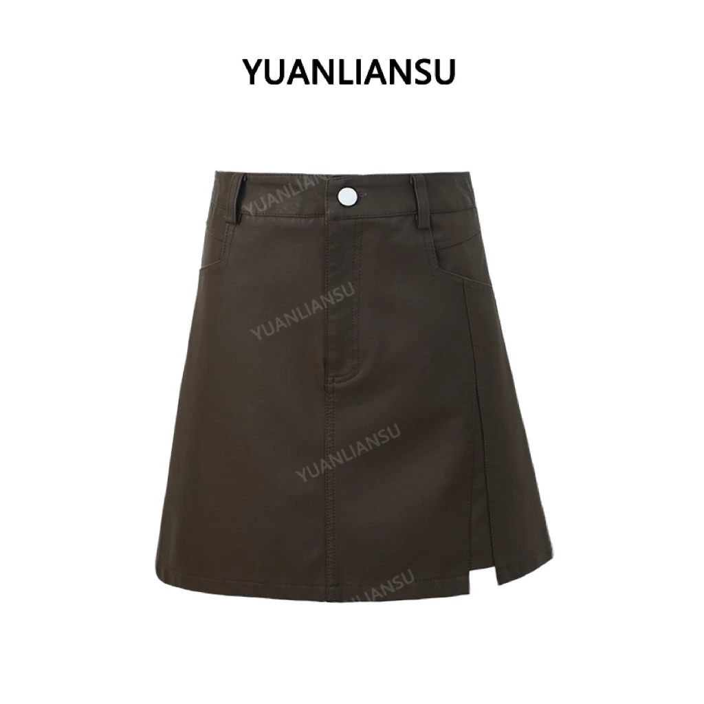 YUANLIANSU/圆脸酥【星野之美】秋季新款高腰显瘦洋气百搭A字半身裙