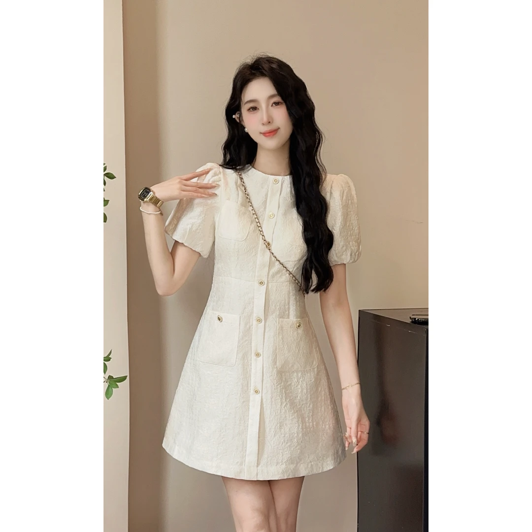 YUANLIANSU/圆脸酥【乌梅子酱】冷淡风小香风轻奢气质显瘦连衣裙女