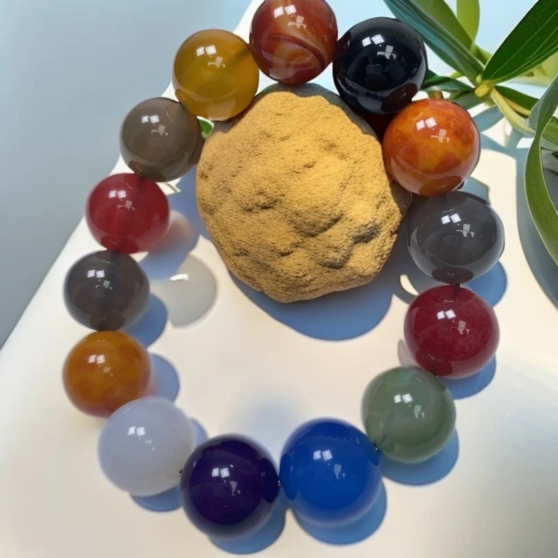 尺寸约16mm14颗天然正品玛瑙玉石多宝手串男女同款