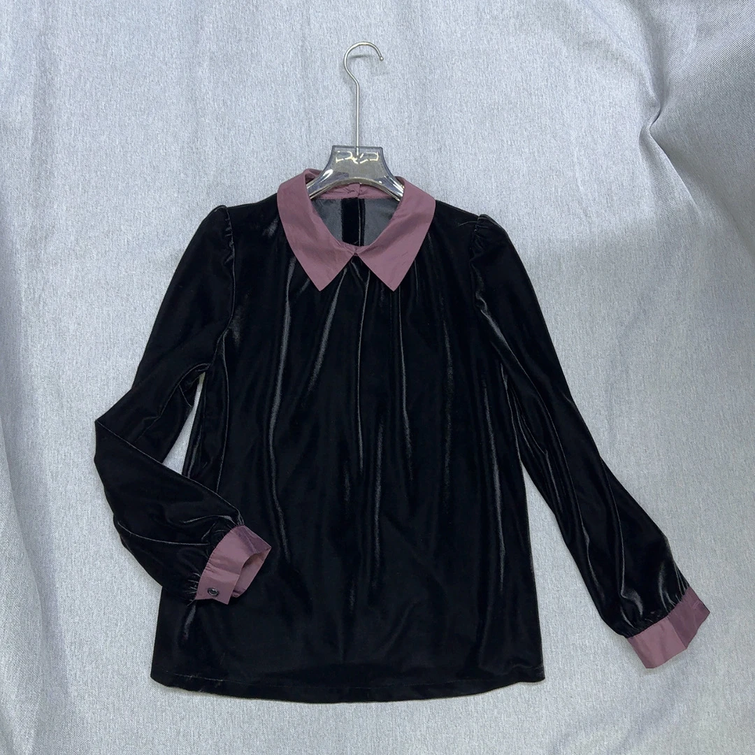 778拼接百搭休闲丝绒衫