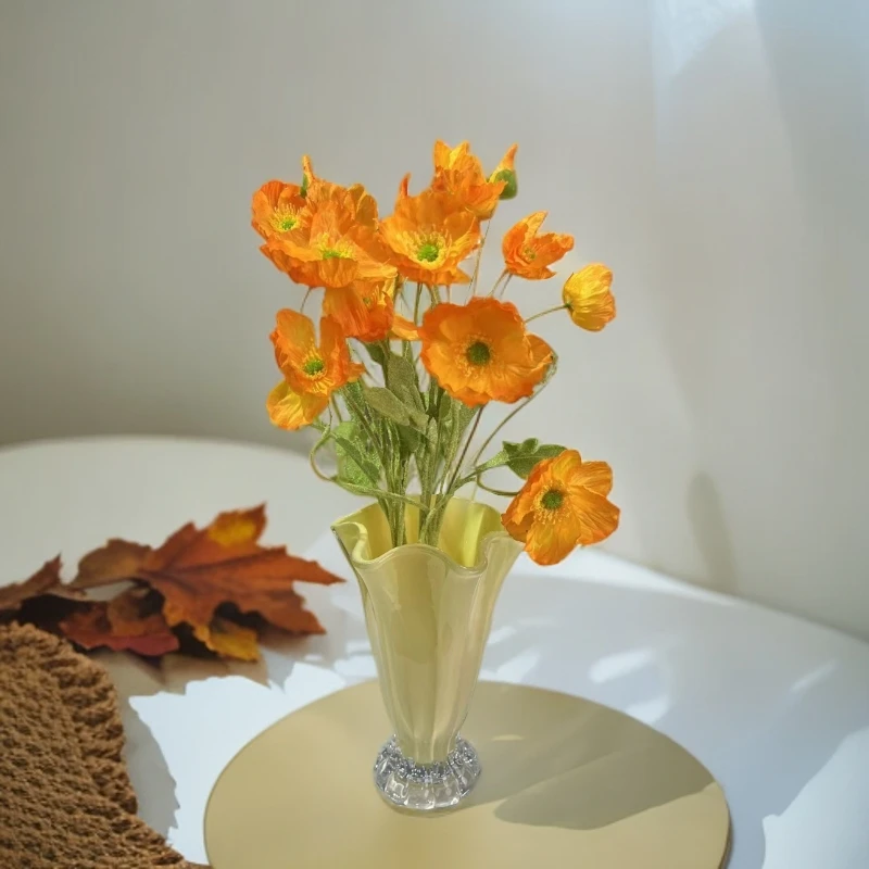 中古芬顿花瓶白菜琉璃客厅摆件高级感花器水养鲜花法式浪漫装饰品