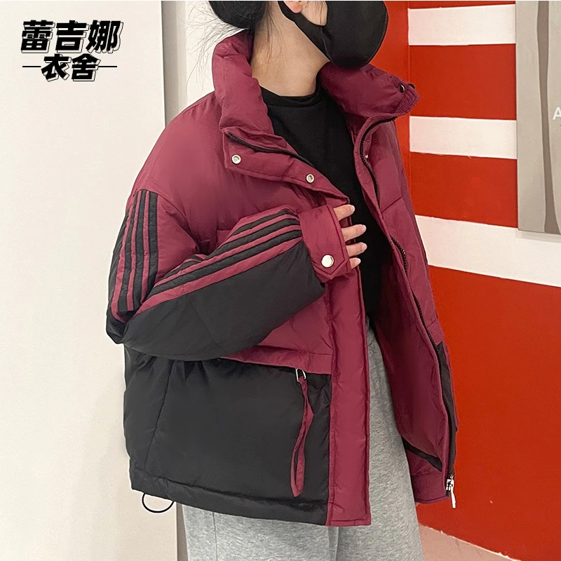 蕾吉娜衣舍新款羽绒服女时尚运动风秋冬短款羽绒服潮流款面包服