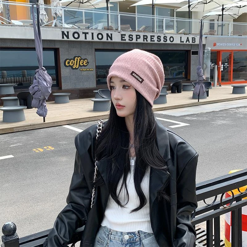 2025新款堆堆帽女秋冬季韩版百搭显脸小防寒保暖护耳毛线包头帽子