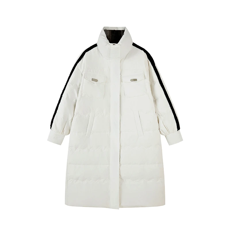 羽绒服女士冬季中长款连帽加厚时尚鸭绒外套3107-F