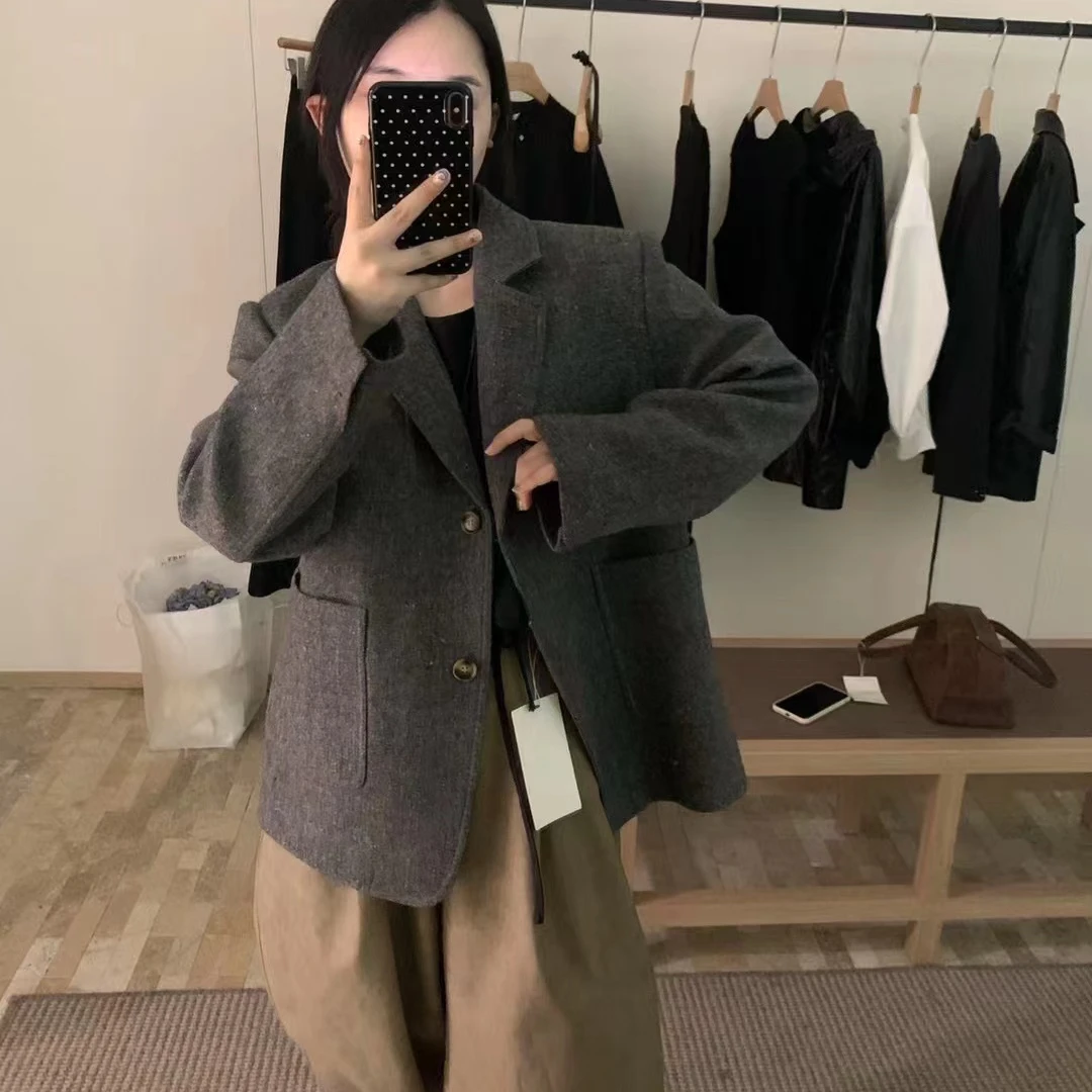 新款气质休闲韩版简约长袖西装外套XZ08226