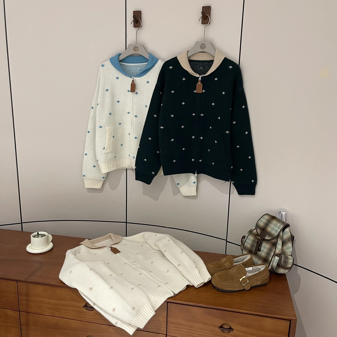 新款气质休闲韩版简约拉链开衫毛衣Z5072