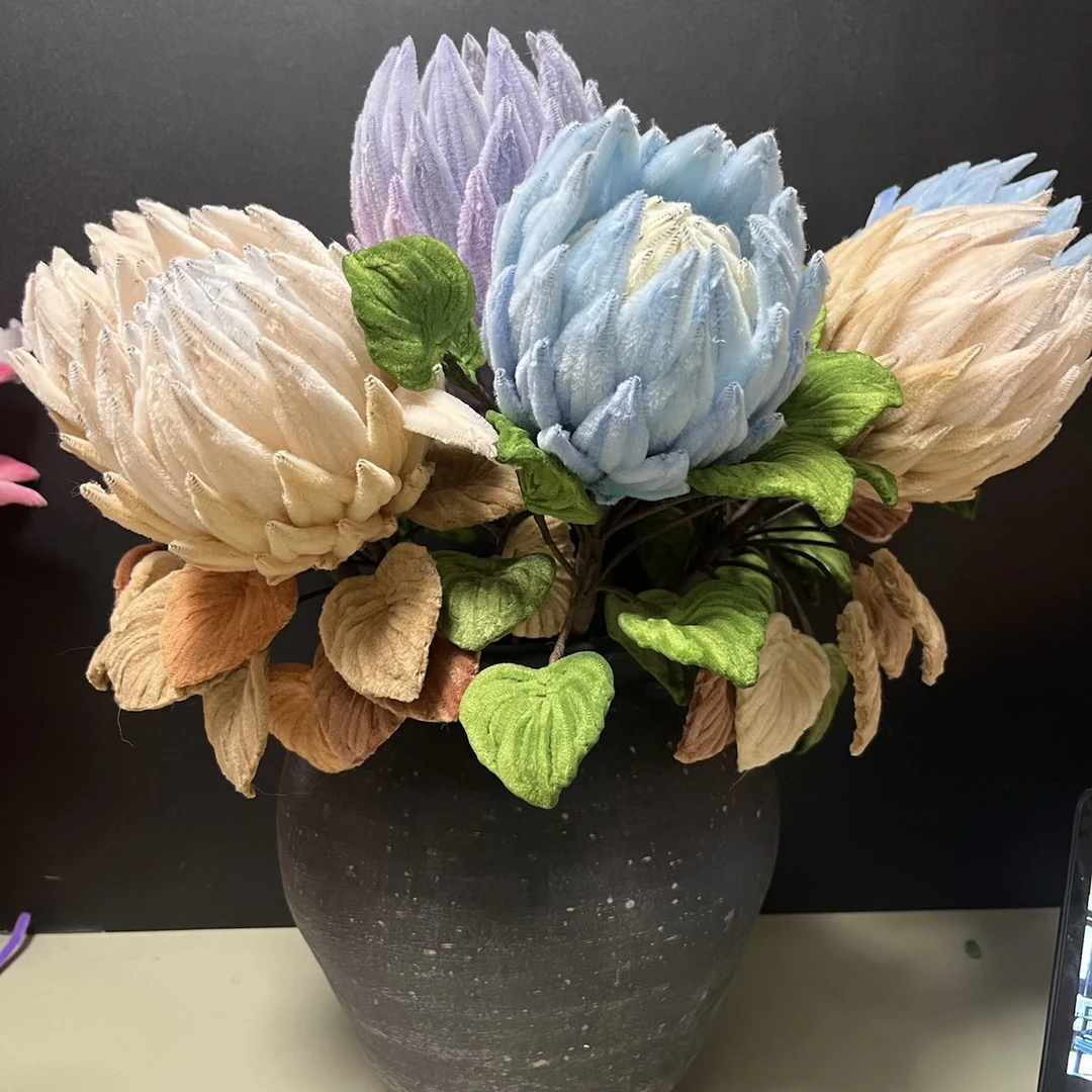 帝王花扭扭棒材料包手工diy仿真永生花摆件送女友礼物