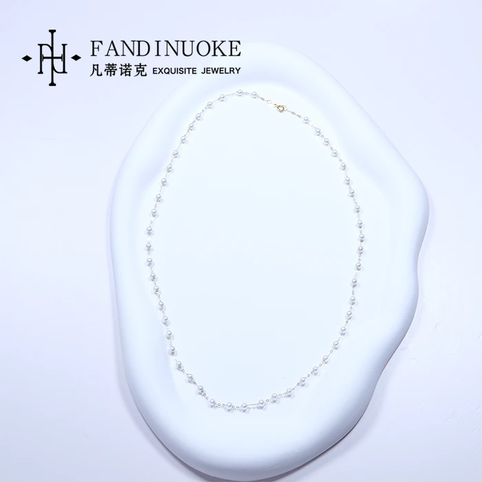 【加加专属】精选淡水珍珠熊猫点位3-4mm18K豪镶嵌满天星河经典项链