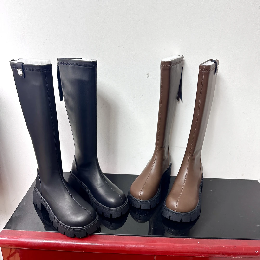 秋冬新款复古英伦风小个子厚底增高软皮长筒靴2589