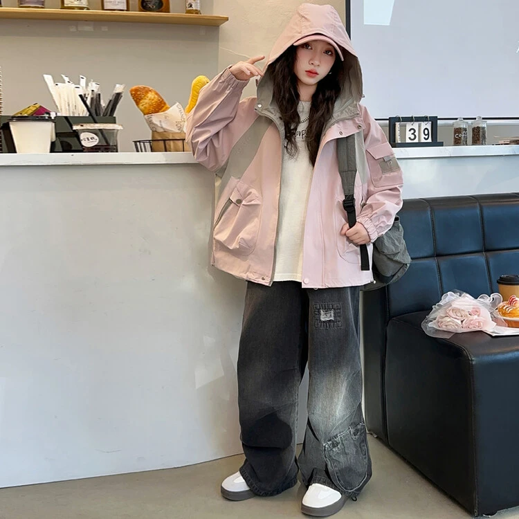 女童冲锋衣2024秋季新款洋气休闲秋装时尚女孩中大童外套