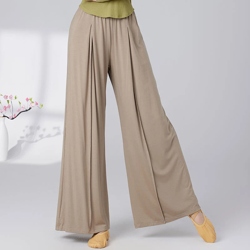 现代舞裤子直筒裤古典舞练功服垂感舞蹈服装中国舞形体宽松阔腿裤