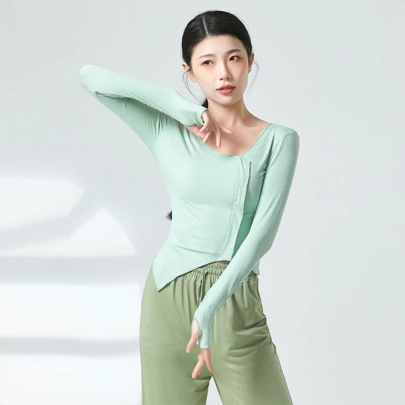 现代舞上衣基训服形体训练服装女舞蹈衣服显瘦中国舞不规则练功服