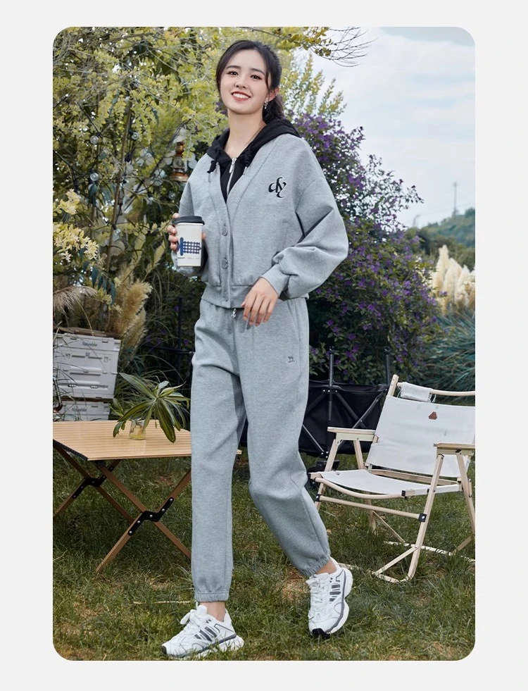 【向涵之同款】朵以2024新款加厚卫裤束脚裤子38DQ241002