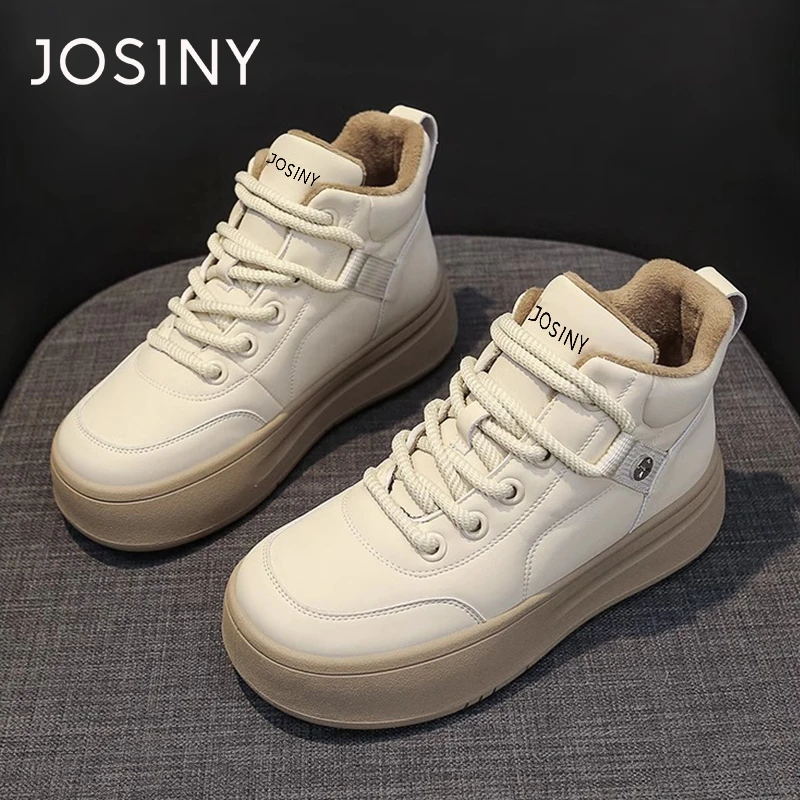 卓诗尼单鞋女2023年冬季爆款学生百搭厚底防滑加绒防寒雪地靴板鞋