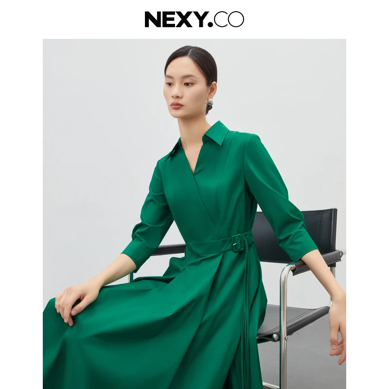 NEXY.CO/奈蔻法式设计师款式连衣裙静奢风”&“薄荷曼波XF04542J6