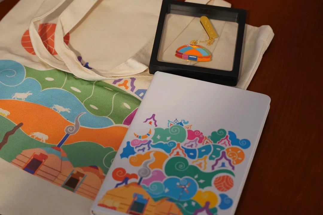 民族风原创蒙古包图案包本册本子蒙古包便签三件套装