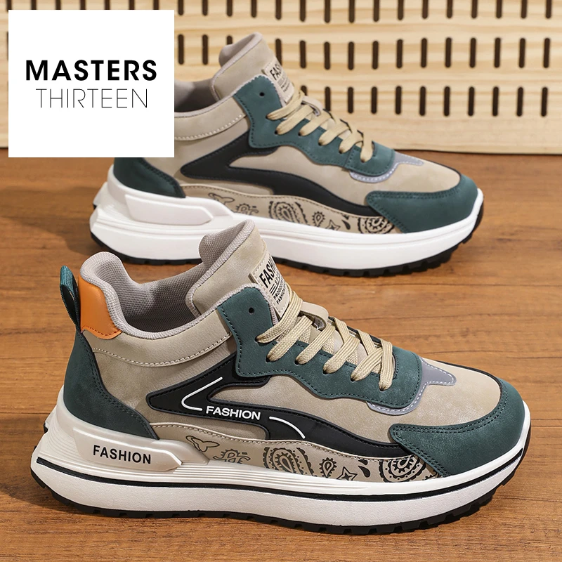 秋季男鞋新款厚底增高防滑耐磨高帮休闲鞋男款轻便舒适潮鞋-FA186